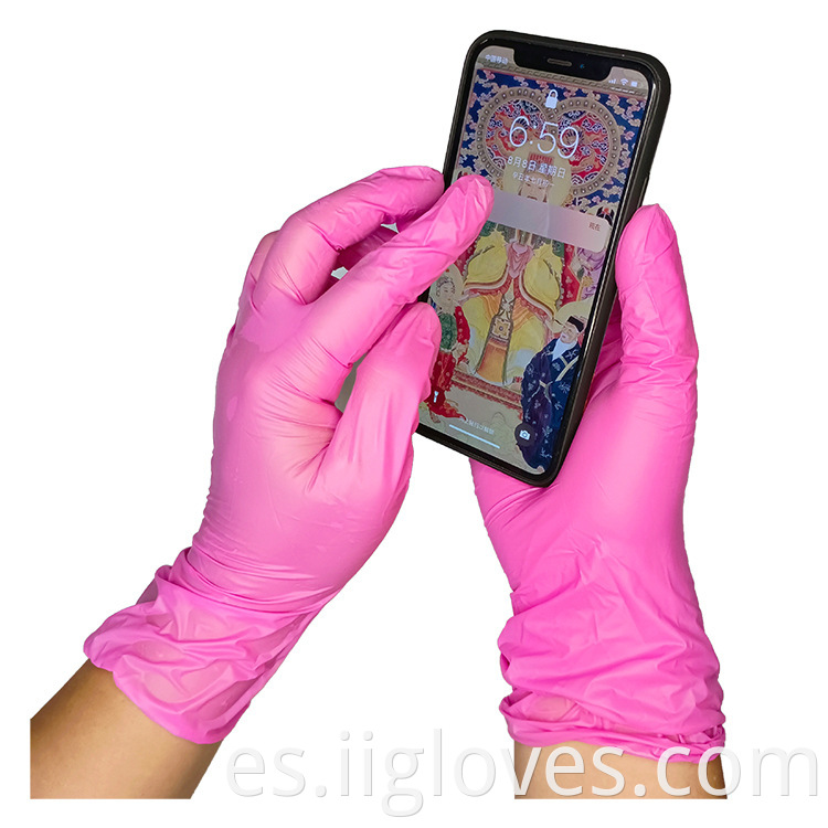 Ventas directas de fábrica Tatuaje de belleza desechable Beauty Pink Vinyl Nitrile Guantes mezclados